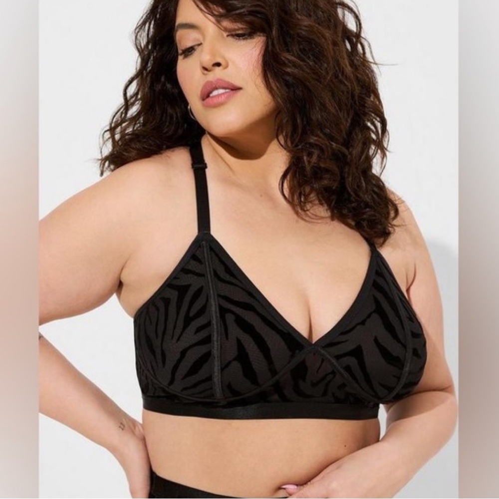 Torrid Black Zebra Print Bralette